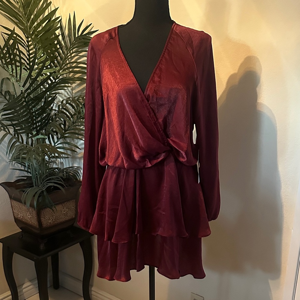 Zara Deep Red Wrap Dress